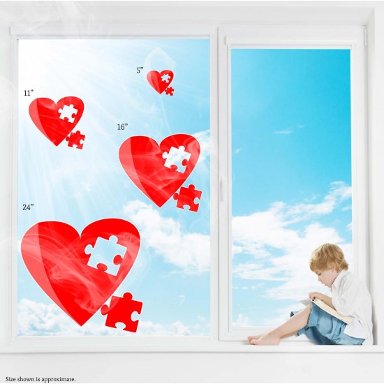 Heart Puzzle with Missing Piece Static Cling Decal 
