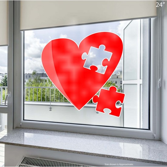 Heart Puzzle with Missing Piece Static Cling Decal 