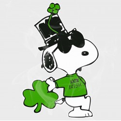Peanuts Snoopy 100% Irish St Patrick's Day Static Cling Decal 