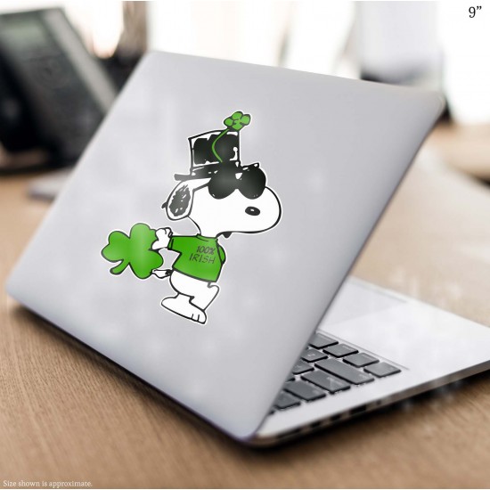 Peanuts Snoopy 100% Irish St Patrick's Day Vinyl Decal