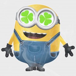 Minion St Patrick's Day Clover Eyes Static Cling Decal 