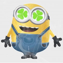 Minion St Patrick's Day Clover Eyes Static Cling Decal 