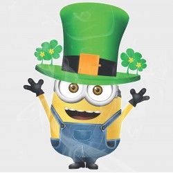 Minion St Patrick's Day Leprechaun Static Cling Decal 