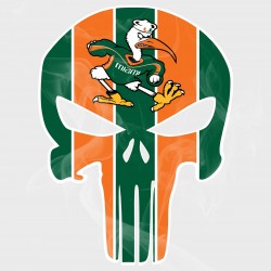 Miami Hurricanes Punisher Static Cling Decal