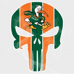 Miami Hurricanes Punisher Static Cling Decal
