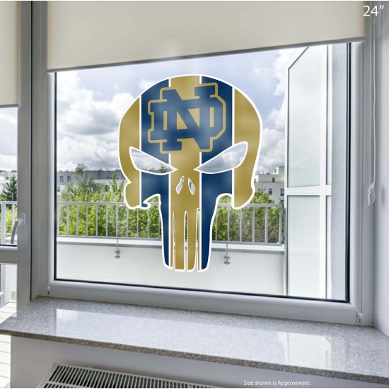 Notre Dame Fighting Irish Punisher Static Cling Decal