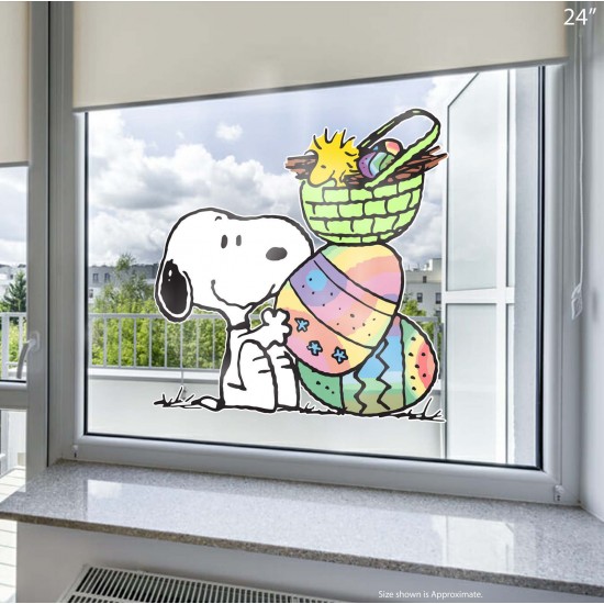 Comic Classics Snoopy & Woodstock Easter Basket Static Cling Decal Comic Classics Snoopy & Woodstock Easter Basket Static Cling Decal