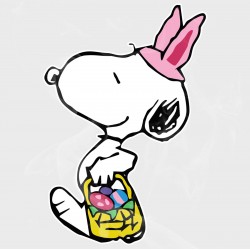 Comic Classics Snoopy Easter Bunny Static Cling Decal 