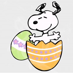 Peanuts Snoopy inside Easter Egg Static Cling Decal 