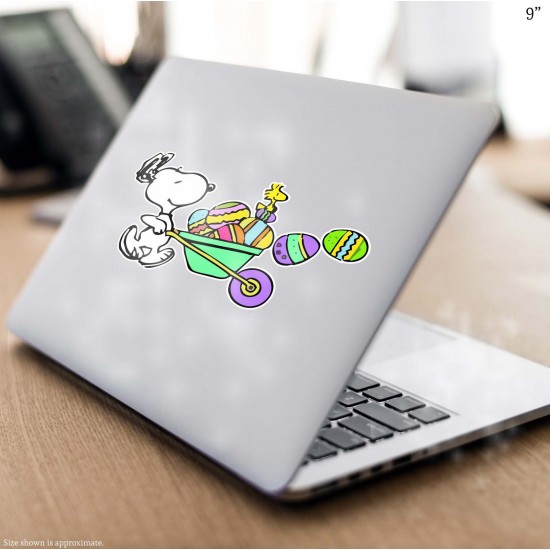 Comic Classics Snoopy & Woodstock Easter Wheel Barrow Vinyl Decal 