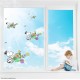 Comic Classics Snoopy & Woodstock Easter Wheel Barrow Static Cling Decal 
