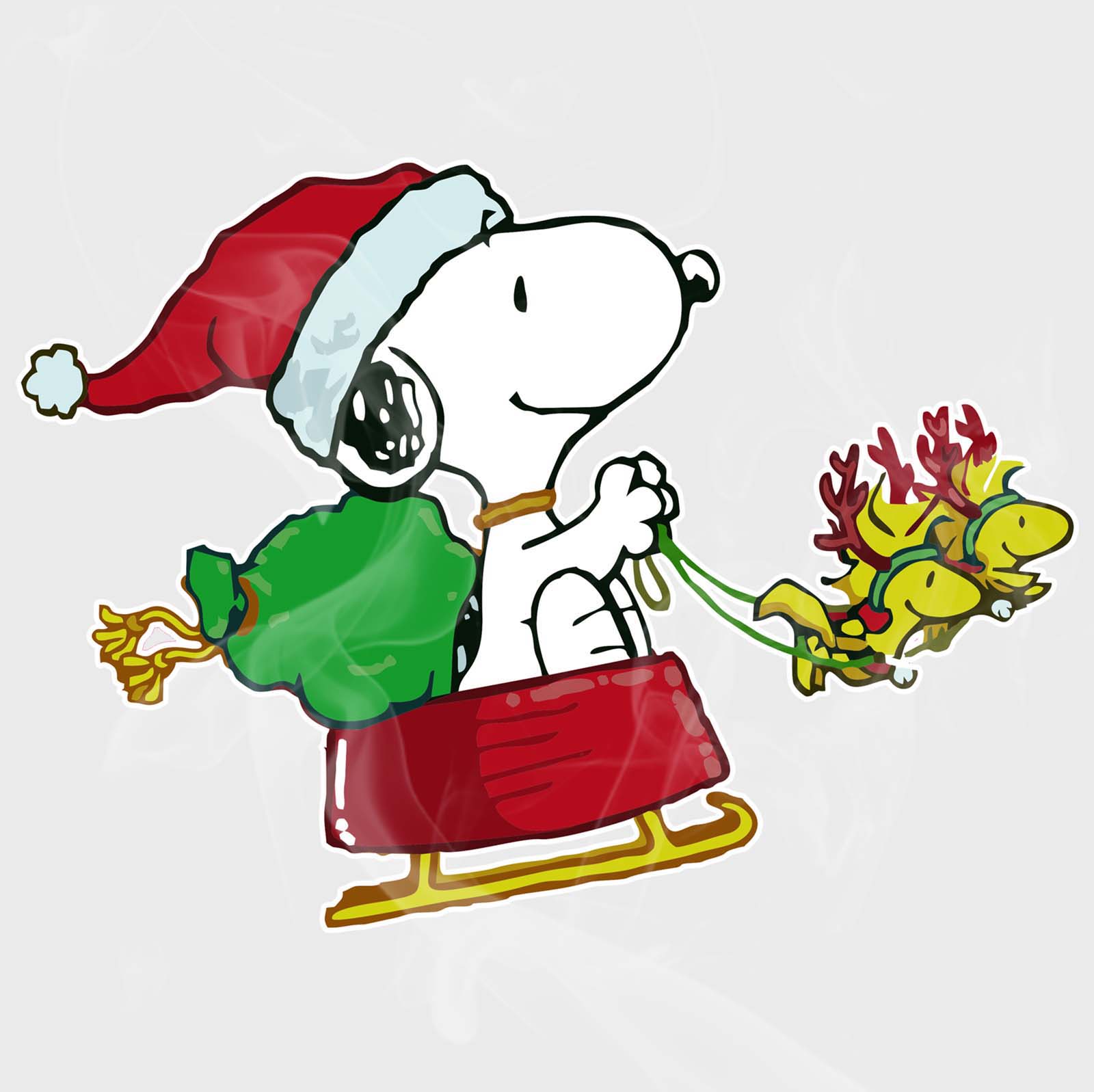 Peanuts Snoopy Santa & Woodstock Reindeer Vinyl Iron-On Decal