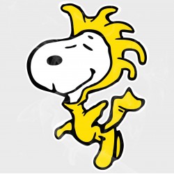 Peanuts Snoopy in Woodstock Costume Static Cling Decal 