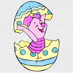 Piglet Easter Egg Static Cling Decal