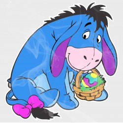 Eeyore Easter Basket Static Cling Decal 