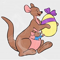 Kanga and Roo Easter Static Cling Decal