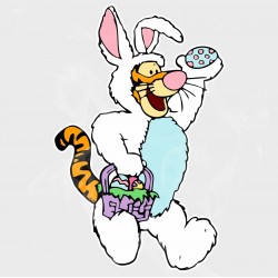 Tigger Easter Bunny Static Cling Decal
