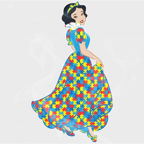 Snow White Autism Awareness Static Cling Decal
