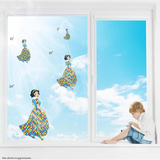 Snow White Autism Awareness Static Cling Decal