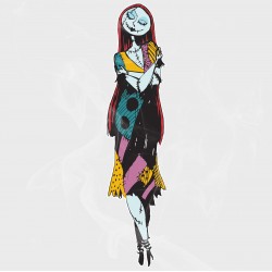 The Nightmare before Christmas Sally Hugging Herself Static Cling Decal 