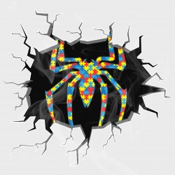 Superhero Autism Awareness Breaking Out Static Cling Decal Vol V