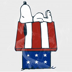 Peanuts Snoopy 4th of July Dog House Static Cling Decal 