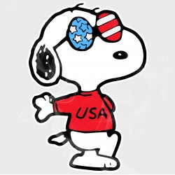 Comic Classics Snoopy 4th of July USA Vinyl Iron-On Decal 