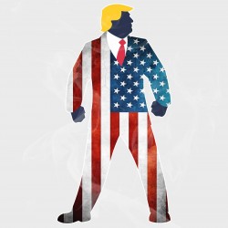 Trump Faded American Flag Vinyl Iron-On Decal