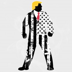 Trump Rifle Flag Vinyl Iron-On Decal