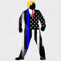 Trump Thin Blue Line Flag Vinyl Iron-On Decal