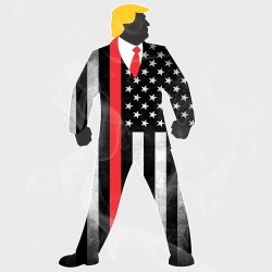 Trump Thin Red Line Flag Vinyl Iron-On Decal