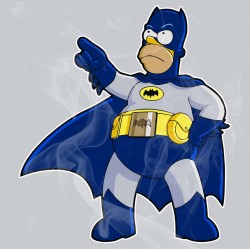 Homer Simpson Superhero Static Cling Decal