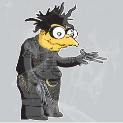 Simpsons Hans Edward Scissorhands Static Cling Decal