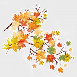 Autumn Leaves Tree Branch Vinyl Iron-On Decal 