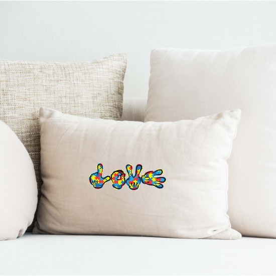 Mickey LOVE Hands Autism Awareness Vinyl Iron-On Decal 