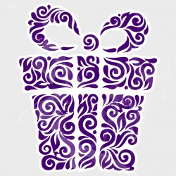 Abstract Christmas Present Static Cling Decal