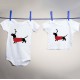 Dachshund Christmas Reindeer Vinyl Iron-On Decal 
