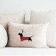 Dachshund Christmas Reindeer Vinyl Iron-On Decal 