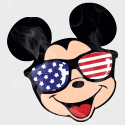 Mickey 4th of July Head Static Cling Decal