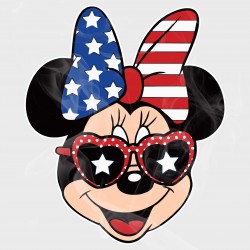 Minnie Patriotic Head Static Cling Decal
