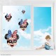 Minnie Patriotic Head Static Cling Decal