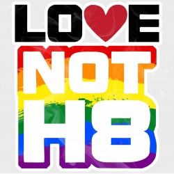 Love Not Hate Static Cling Decal 