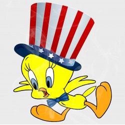 Looney Tunes Patriotic Tweety Vinyl Iron-On Decal 