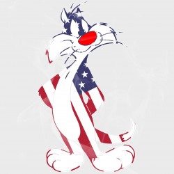 Patriotic Sylvester Static Cling Decal