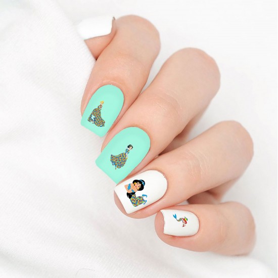 Princess Autism Awareness Nail Decals 