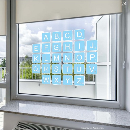 Game Tile Letter Set Static Cling Decal (Multiple Color Options Available)