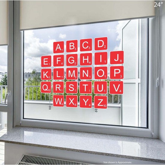 Game Tile Letter Set Static Cling Decal (Multiple Color Options Available)