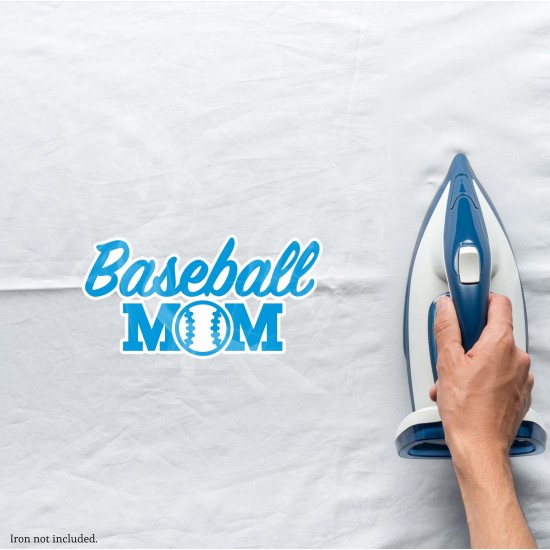 Baseball Mom Vinyl Iron-On Decal (Multiple Color Options Available)