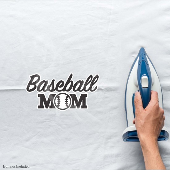 Baseball Mom Vinyl Iron-On Decal (Multiple Color Options Available)