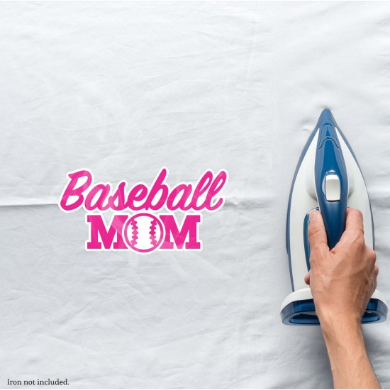 Baseball Mom Vinyl Iron-On Decal (Multiple Color Options Available)
